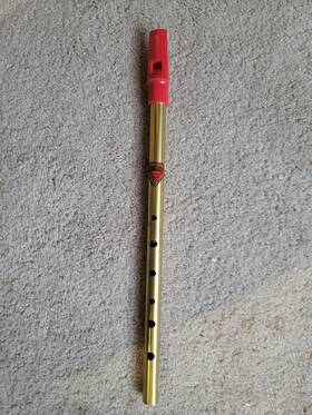 G-17c Generation Irish Tin Whistle Brass - Key Of D Red Mouthpiece