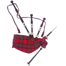 3540-ht-red Haaur Traders Scottish Bagpipe Rose Color With Royal Stewart Cover And Cord Natural Plain
