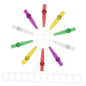 5123xawl9257 Haifafafaing 10 Pcs Metal Kazoos With 18 Spare Diaphragms - Silver Gold Red Green