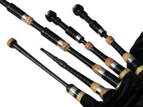 Ghb-094 Hakam Din Bagpipes Great Highland - Cocobolo Wood Black Shaded