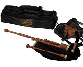 Bp-cb1 Hakam Din Lowland Border Pipes In A - Bellow Blown Indian Cocobolo C1