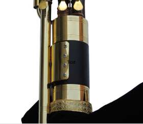 Up-cp80 Hakam Din Irish Uilleann Pipes - Full Set Main Stock Black Shaded Cocobolo Brass