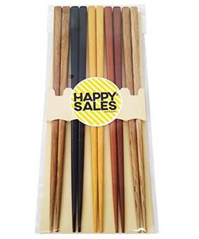 Happy Sales Hsch22/s 5 Pairs Multi Color Design Japanese Bamboo Chopsticks