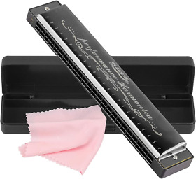 Harmonica Professional Harp Harmoc Armonica Key Of C 24 Hole Polyphony Diatonic