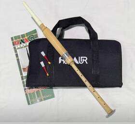 1807-cocus-bag Haur Traders Haaur 18 Inch Practice Chanter Premium Natural Finish With Carrying Bag