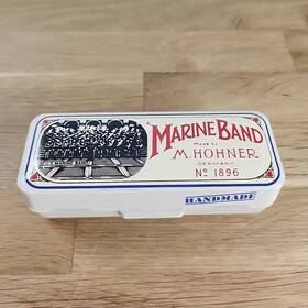 1896 Hohner 009126402114 Vintage M. Marine Band Harmonica 1896/20 In Key C Made Germany