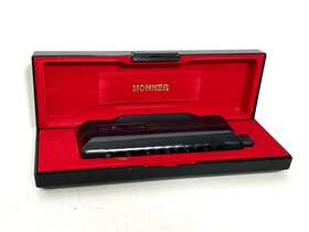Cx12 Hohner 190786084735 Chromatic Black Harmonica Key Of C With Case