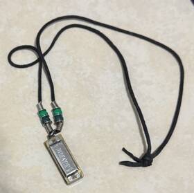 Hohner 190786389601 Real Playable Mini Harmonica Necklace Green Beads