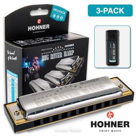 Hohner 190786998742 Big River Harp Diatonic Harmonica Bgrvr-3pk Set Of 3 Keys C A G