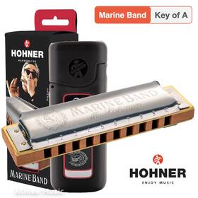 1896 Hohner 190786998841 Marine Band Diatonic Harmonica Mband-a With Case Key Of A