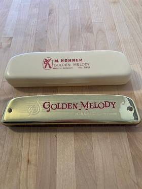 2416-g Hohner Golden Melody Tremolo In G Major Rare Discontinued Harmonica