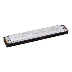 455bx-bb Hohner Echo Celeste 24 Hole 48 Reed Tremolo Tuned Harmonica Key Of Bb With Case