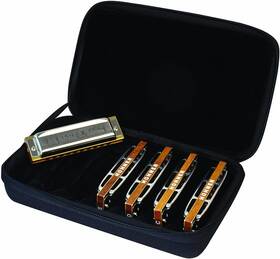 Hohner 744759375742 Blues Harp 5-piece Diatonic Harmonica Bundle With Case
