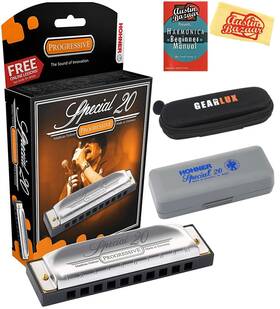 Hohner 810037696882 Special 20 Harmonica - Key Of G Bundle With Zip Case Instructional Manual A