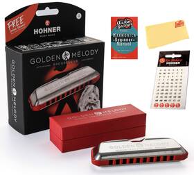 Hohner 840262229692 544 Golden Melody Harmonica - Key Of G With Stickers