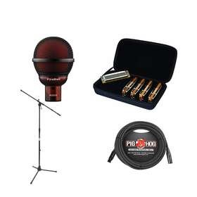 Cob-hohnerk1 Hohner Blues Harp 5 Piece Diatonic Harmonica With Microphone And Accessories