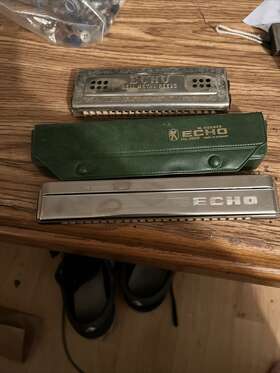 2509-lot Hohner Echoharmonica#2509-lot#15 Echo Harmonica Model 2509 In Package Hardly Used Wwii Era Both Exc