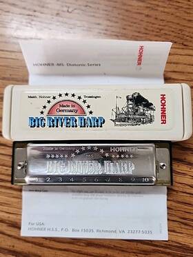 German25 Hohner Big River Harp Harmonica Key Of G Made Germany Matth. Trossingen Instruct