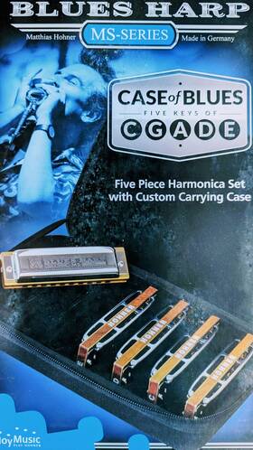 M53305xp Hohner Harmonica Blues Harp Set Of 5 Harmonicas And The Case - Free Us Shipping
