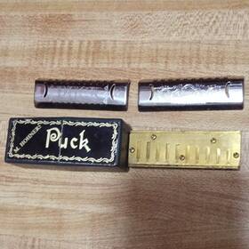 Hohner Hs016542 Puck Diatonic Harmonica High Polish Chrome Brass With Case