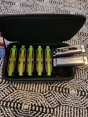 M20155bx Hohner Rocket Amp Pro Pack 5-piece Harmonica Set With Case Key C G A D Bb