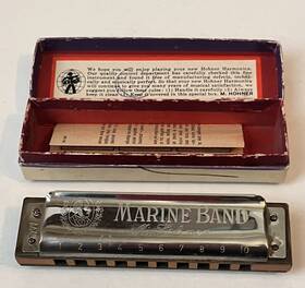 M202101 Hohner Vintage Marine Band Harmonica In Key Of C Original Box Germany