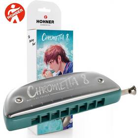 Hohner M250012 Chrometta 8 Color Edition Key Of C Chromatic Harmonica Turquoise