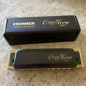 Hohner M566016 Cross Harp Ms Diatonic Harmonica Key Of C Black With Case