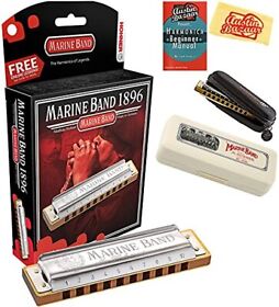 1896 Hohner Marine Band Harmonica Key Of A Bundle With Zip Case