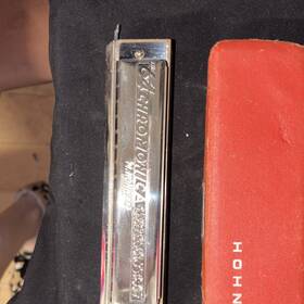 Hohner N -280 Chromonica 64 Chromatic Harmonica Key C Silver With Case