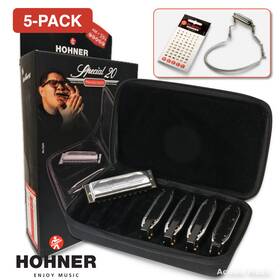Spc20-5k Hohner Special 20 Bundle Harmonica Spc20-5pk Keys Of G A C D E 5-pack With C7 Case