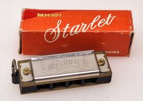 Mh101 Huang Starlet Miniature Harmonica 1.5 Inch Vintage W Original Box Silver Music