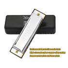 Hxw4256123821913gd Beginner Holes Tone Diatonic Blues Harmonica Key With Case Silver