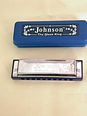 Bk-520-e Johnson New Blues King Harmonica 10 Hole Plastic Case Cloth