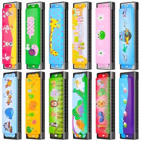 Kfpplxq 18-94harmonica 12 Styles Harmonica For Kids Lightweight Harmonicas With Double Row Of 16 Ho