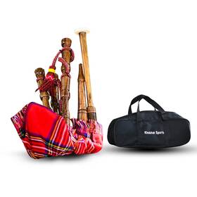 Khokhar Sports 634707019579 Mini Bagpipe Starter Set With Carry Bag Rosewood Irish Royal Stewart Co
