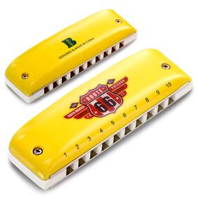 66-yw-c Kongsheng Ceramic Harmonica 10 Hole Blues Harp Diatonic Key Of C With Yellow