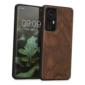 59495.18 Kw-commerce Real Wood Case Compatible With Xiaomi 12 / 12x - Hard Wooden Dark Brown