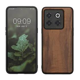 59641.18 Kw-commerce Real Wood Case Compatible With Oneplus 10t 5g - Hard Wooden Dark Brown