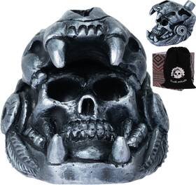 Leaforia Adwq-001 Aztec Death Whistle - Skull Quetzalcoatl Design 125 Db Screaming War Brown