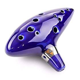 Lfn 769773833801 5 Colors 12 Holes Kiln-fired Ceramic Alto C Legend Of Ocarina Flute Blue