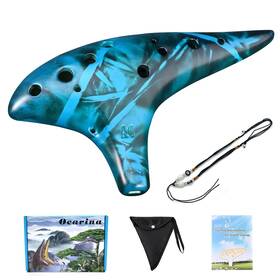 L017 Lieke Ocarina 12 Hole Alto C Straw Smoked Ceramic Ocarinas Musical Instru... Fast Ship