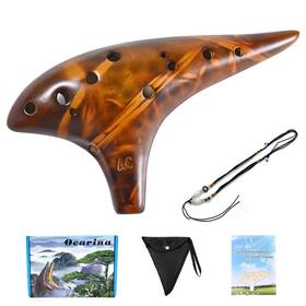 L043 Lieke Ocarina 12 Holes Alto C Key Ceramic Ocarinas With Songbook Neck Strap Bag Mus
