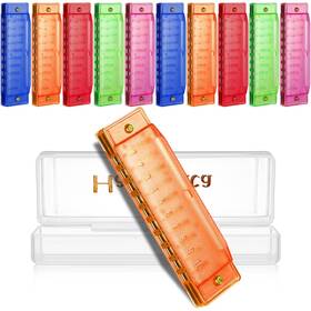 Ian-liliful-316 Liliful 10 Pcs Hole Translucent Kids Harmonica With Number Holes Educational Music