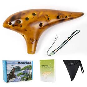Mi3043-mus Lotmusic Ocarina 12 Tones Alto C Ceramic Musical Instrument With Song Book Nec