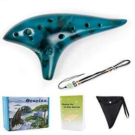 Ocarina12 Lotmusic Tones Alto C Ceramic Ocarina Musical Instrument With Song Book Neck