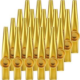 Fee-lukmaa-182 Lukmaa 20 Pcs Kazoos Musical Instruments Metal Flute Bulk For Adults Gold
