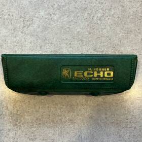 2209 M. Hohner Echo Harmonica No. Key C Metal Body Silver With Case Nos