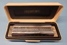 1896 M. Hohner 400912600198 Harmonica Marine Band G Key A440 No. Original Case