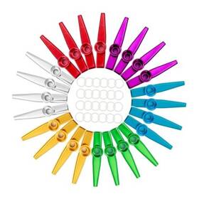 Meyeyaia 813884 1-fengl-lst 24 Pack Kazoos Bulk Metal Kazoo With Pcs Flute Diaphragms 6 Colors
